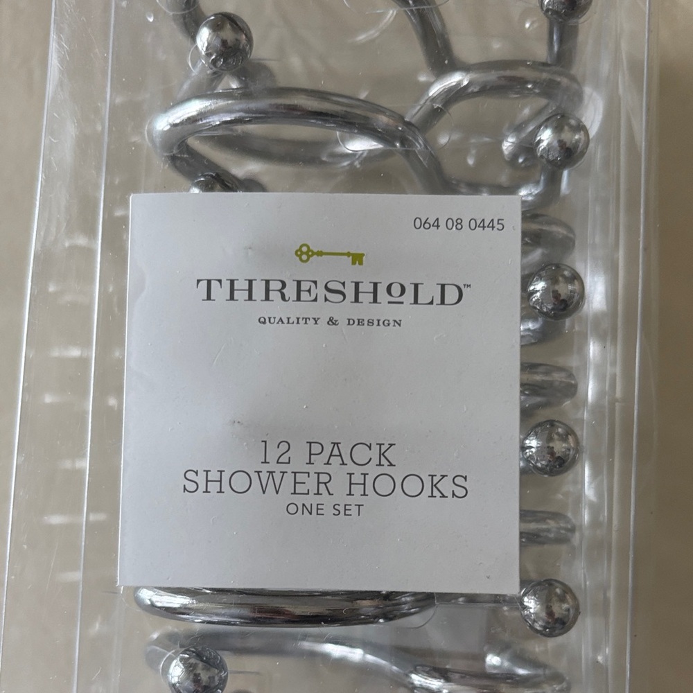 Threshold Metallic Shower Hooks - 12 Pack - brand new in box